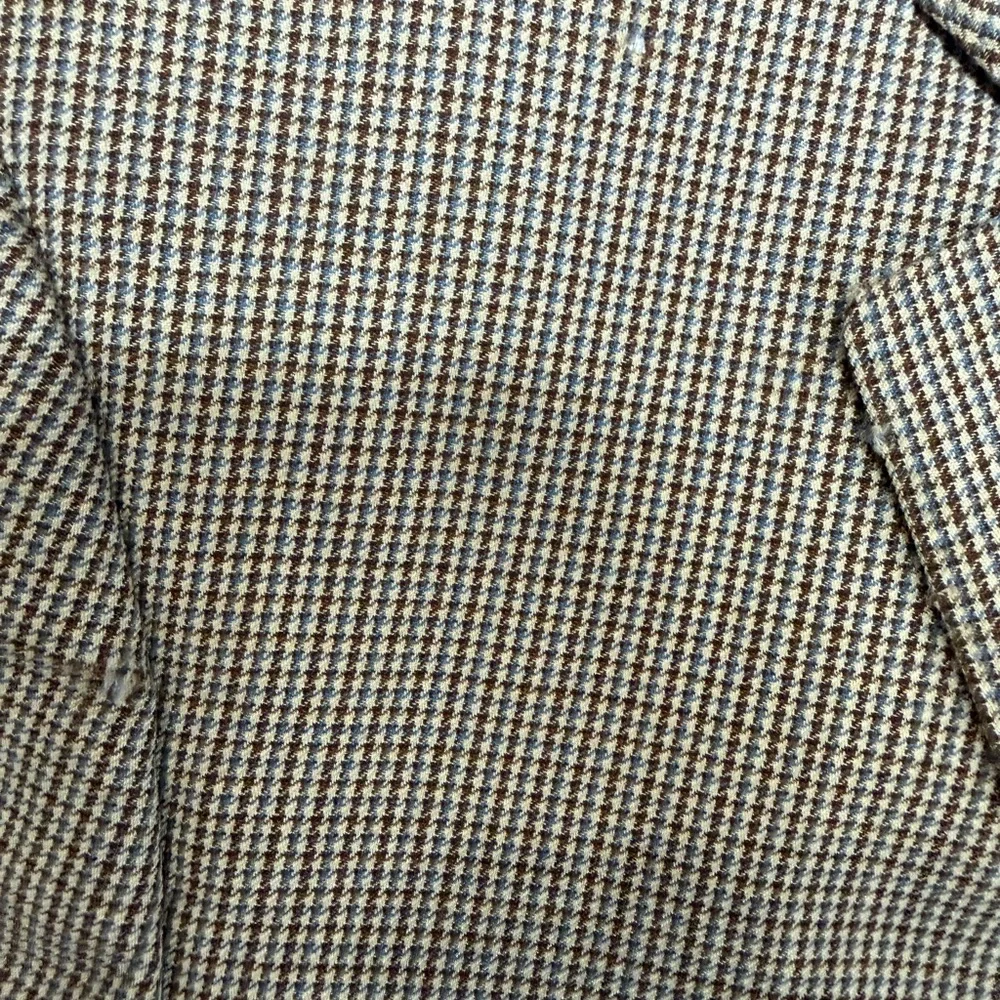 Peter‎ Millar 46R 100% Wool Houndstooth Sport Coat Blazer Brown Blue 2 Button